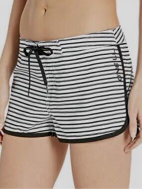 O'Neill White & Black Striped Lounge Shorts